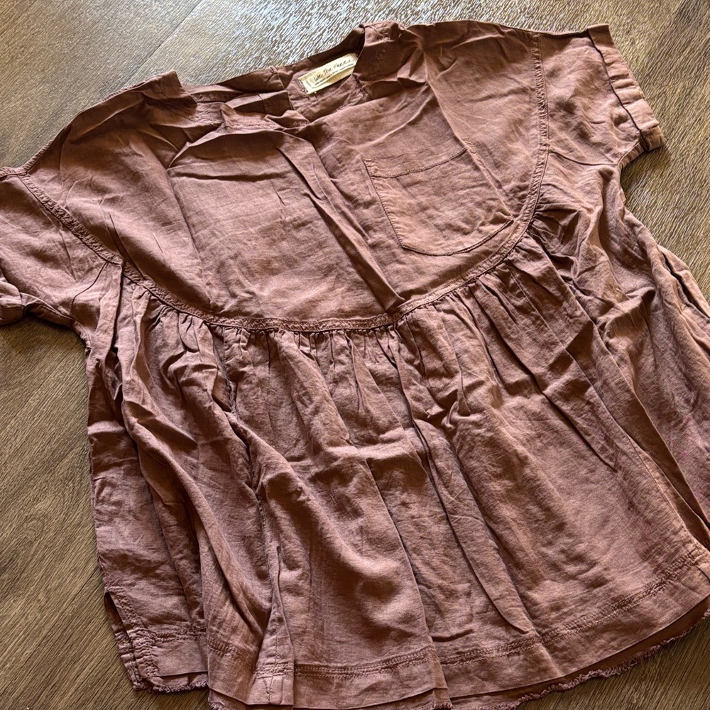 Free People brown babydoll oversized top